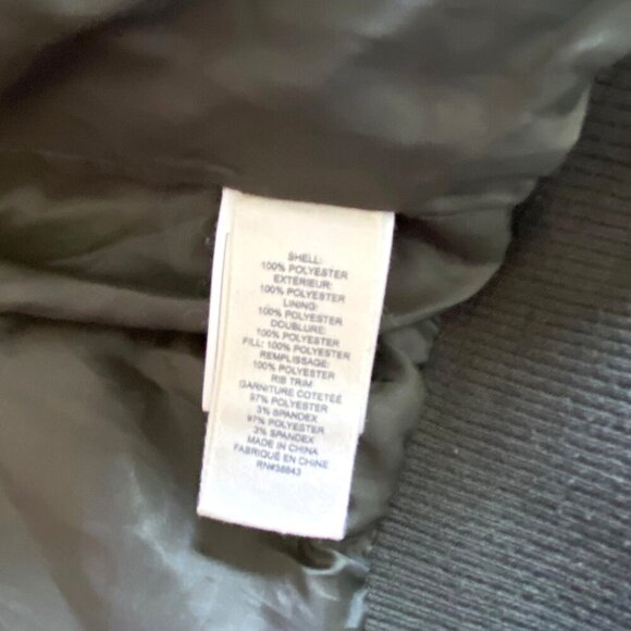 Maralyn & Me Cropped Puffer‎ Bomber Jacket Shiny Olive Sz S Silky Soft Cozy - Picture 8 of 11